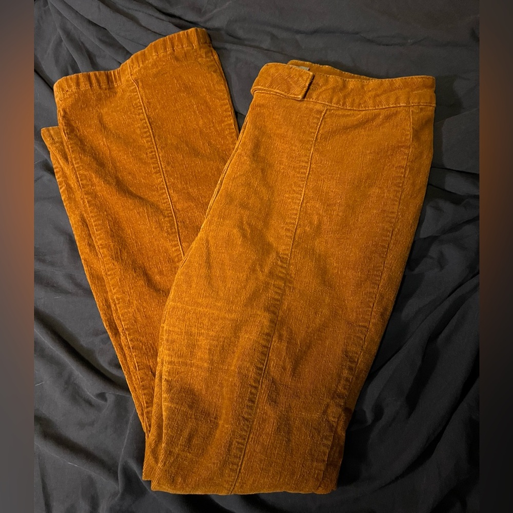 ASOS Women’s Rust Orange Corduroy Flare Pants; Sz 14 US